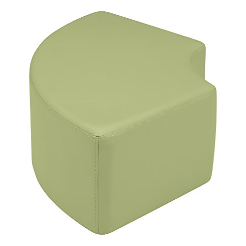 Image of Sprogs 12 inch H Structured Quarter Round Stool -Flexible Modular Collaborative Soft Seating for Office, Home, Lounge and School Classrooms with Durable Frame -Fern Green