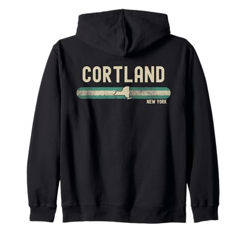 Cortland NY | New York | Travel & 80s Style Zip Hoodie