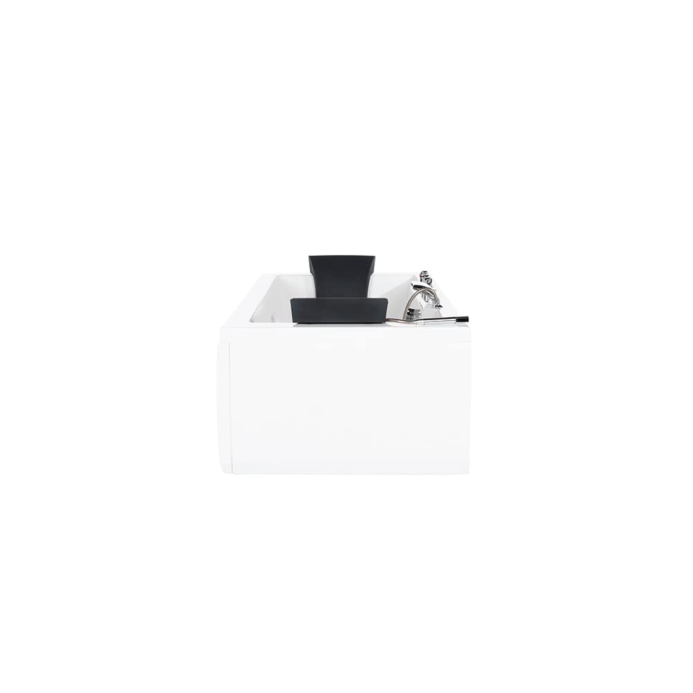 Home Deluxe - Baignoire balnéo - LAGUNA M - Blanc, dimensions : 180 x 90 x 55 cm - avec radio, chauffage et luminothérapie I Baignoire d'angle pour 2 personnes, baignoire balnéo d'intérieur