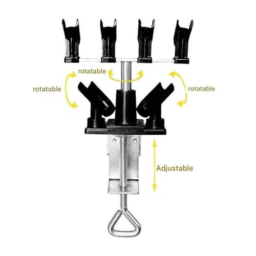 Support pour aérographe à gravité orientable avec station de montage