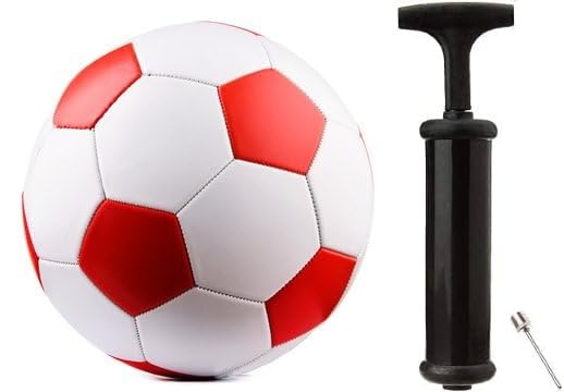 Image of Professional Football for Exceptional Performance | Soccer Ball | for Men and Women | Free Airpump | Football Size - 5 (White Red, 1, Count)