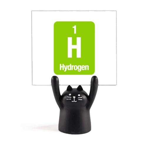 Support de mémo scientifique à hydrogène chat noir pour bureau de chercheur