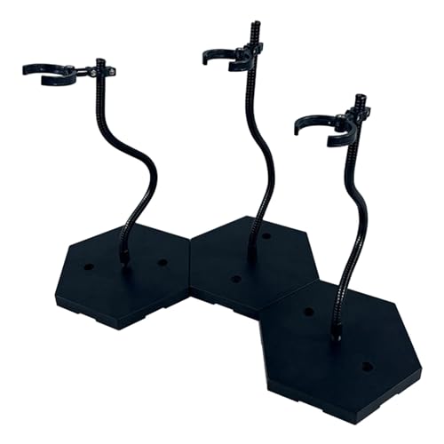 Milageto 3 Pcs Doll Stands Display Holder, Doll Model Support Stand, Action Figure Display Holder Base for 1/6 1/9 1/12 Scale Doll Accessory, Black