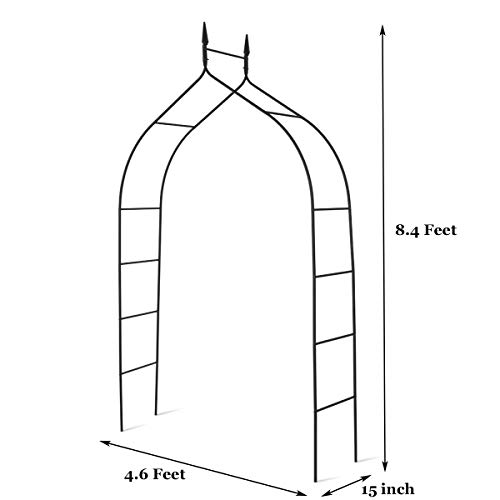 Giantex Metal Garden Arbor Wedding Arch, 8.4 Ft High X 4.6 Ft Wide, Pergola Arbor For Climbing Plant Roses Vines, Indoor Outdoor Garden Patio Bridal Party Decoration Wedding Arch (1) #TOP3