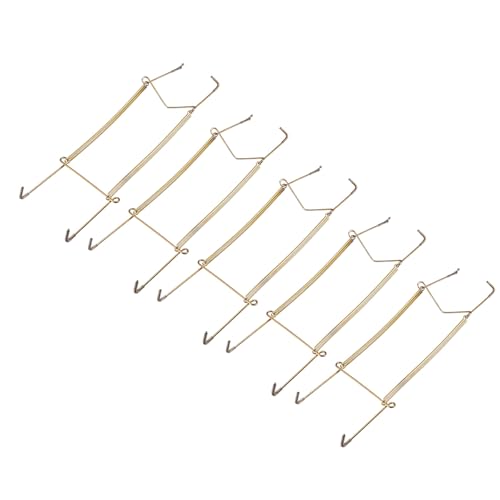 Image of METALLIXITY Plate Hanger (12Inch) 5Pcs, Stainless Steel U Type Invisible Wall Hook with Tip Protectors - for Decorative Plates, China, Plates, Zinc Plated