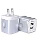 USB Wall Charger, Charger Adapter, Ailkin 2-Pack 2.1Amp Dual Port Quick Charger Plug Cube Replacement for iPhone X/8/7/6S/6S Plus/6 Plus/6, Samsung Galaxy S7/S6/S5 Edge, LG, HTC, Huawei, Moto, Kindle