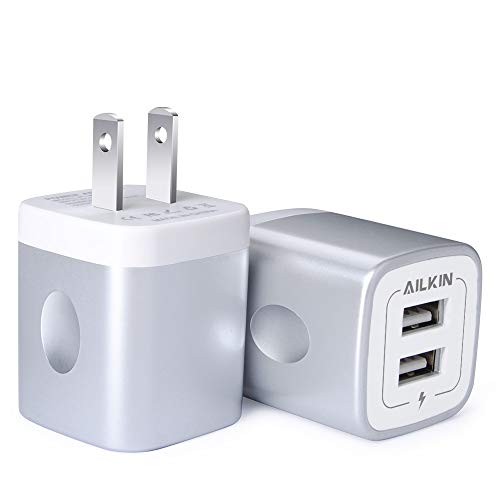 Image of USB Wall Charger, Charger Block, 2.1A Multiport Fast Charge Power Brick | USBA Cube for iPad, iPhone, iPod, Samsung Galaxy Cell Phone Charger Box