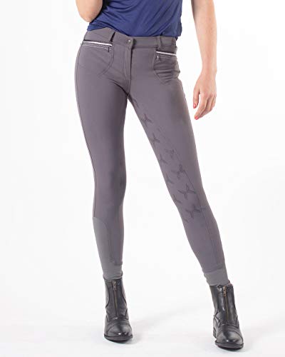 Pantalon d'équitation femme QHP Zofia pantalon cavalier gris acier
