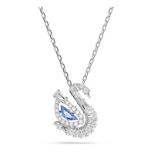 Pendentif Cygne Swarovski rhodié haut de gamme en cristaux taillés