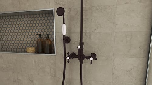 Image of Abbey 10 x 28 1 /2 Shower Faucet Set with Handshower, Oil Rubbed Bronze