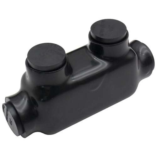 6AWG-250Kcmil Insulated 1 Port Inline Splice Connector Black Wire Connectors,Allen Hex 5/16" Insulated Cable Connectors Pre-Loaded Oxide Inhibitors,UL Listed(1pcs)