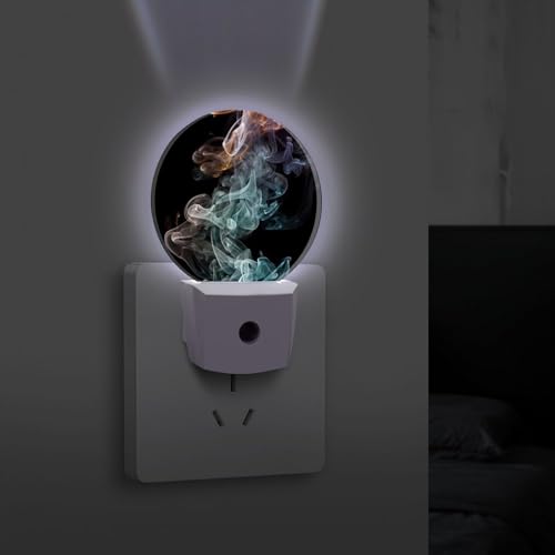 STVNKML Plug-in Night Light, Psychedelic Smoke LED NightLights with Auto Sensor, 0.5W Ultra-Thin Design Smart Bedside Lamp for Bedroom Kitchen Hallway