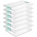 Sterilite 19638606 Large Clip Box, Clear with Blue Aquarium Latches, 6-Pack