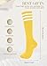 American Trends Knee High Socks for Women Yellow Baseball Socks Thigh High Athletic Socks 1 Pack Yellow White One Size