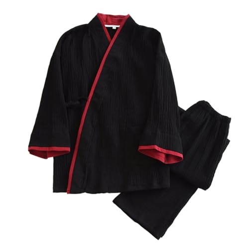 Pyjama japonais coton respirant pour sommeil confortable