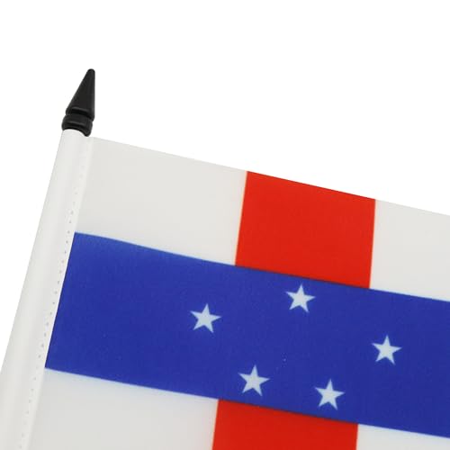 AZ FLAG Netherlands Antilles Table Flag 5'' x 8'', Dutch Office Decoration 100% Polyester 21 x 14 cm - Image 4