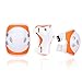JBM Child Kids Bike Cycling Bicycle Riding Protective Gear Set, Knee and Elbow Pads with Wrist Guards Multi-sports: Rollerblading, Skating, Volleyball, Basketball, BMX (Nylon Cloth Orange, Child/kids)