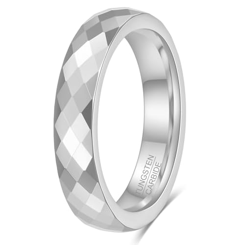 4mm 6mm Hammered Tungsten Carbide Wedding Ring For Men Women Black/Silver/Gold Dome Surface Matte Brushed Finish Comfort Fit Size 6-12