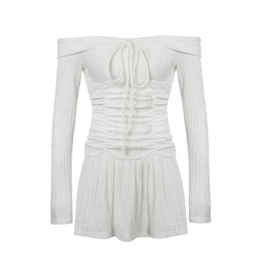 Women's Pleated Textured A-Line Skirt Fashion Elegant Slant Neck Pleated