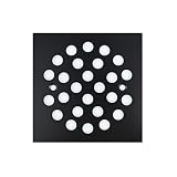 Poyde 4-1/4 Inch Screw-in Square Floor Drain Cover Replacement Shower Grates with Screws (Black)