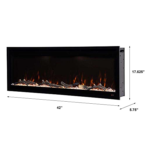 Modern Ember Aerus 42 Inch Smart Linear Electric Fireplace - Recessed In-Wall And Wall-Mount, Multiple Flame Colors, Compatible With Alexa And Google Assistant, Black #TOP7