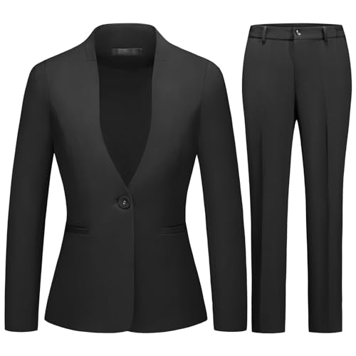 Lamgool Womens Pant Suit 2 Pieces Business Casual Outfits Lady's Blazer Jacket and Pants Set for Work2