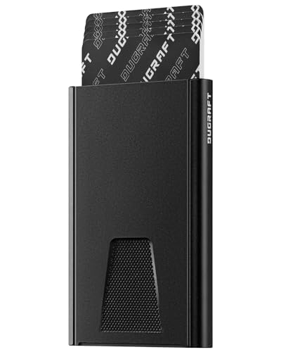 DUGRAFT Card Wallet for Men, Minimalist Credit Card Holder, Small Thin Mens Slim Wallet RFID, Metal Pop Up RFID Blocking Compact Wallet for Men