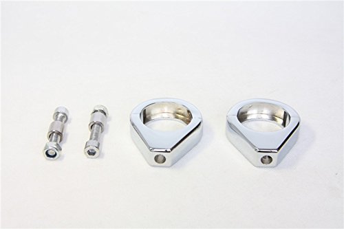 MT299-001-CD Chrome Turn Signal Clamps Compatible with Harley Softail Mount Bracket 41mm Fork