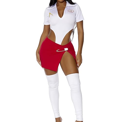 Forplay Women's Secret Menu Sexy Fast Food Employee Costume Set, White, XS/S