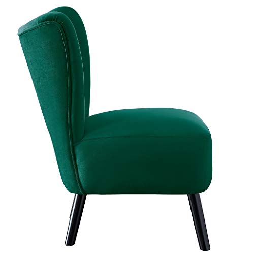 Sillón con tapizado de tela verde miniatura 5