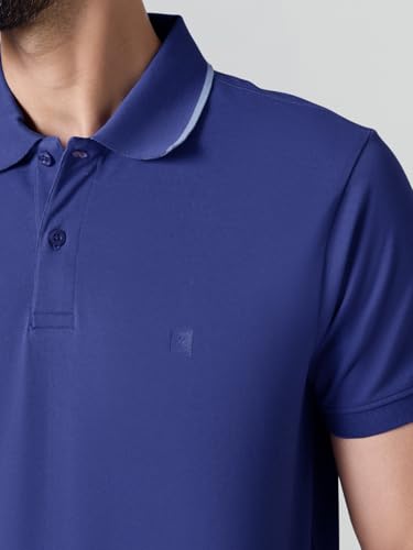 Image of XYXX Men's Apex Mercerized Cotton Striped Collar Pique Polo T-Shirt