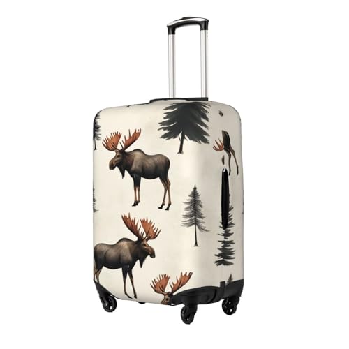 Moose Forest Luggage Cover Elastic Washable Protector Anti-Scratch Travel Suitcase Covers With Concealed Zipper For 18-32 Inch Luggage Small2