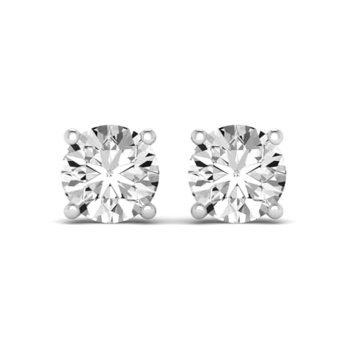 1/2 Carat - 5 Carat Lab Grown Diamond screw back Earrings | 14K White, Yellow or Rose Gold Four prong Solitaire Stud Earrings | E-F Color and VS1-VS2 Clarity2