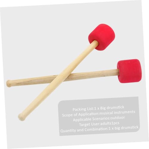 Mikinona Baqueta para Bombo con Acolchado de Goma Gruesa Red miniatura 6