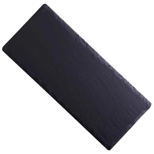 Plato rectangular de piedra negro 30x10 cm para sushi miniatura 1