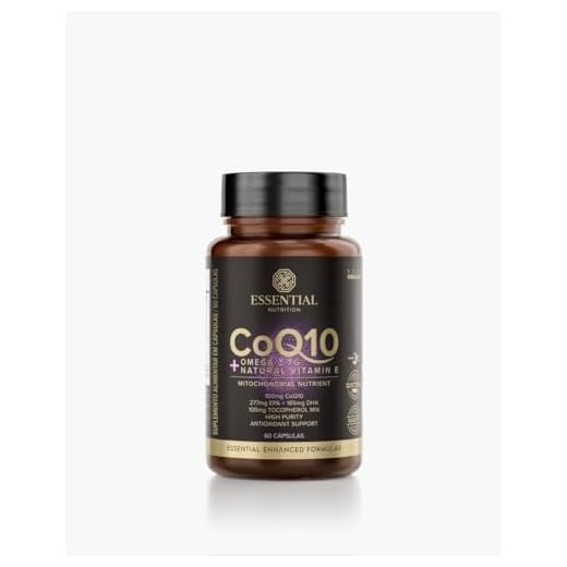 CoQ10 + Ômega 3TG + Vitamina e (60 caps) - Essential Nutrition, Essential Nutrition