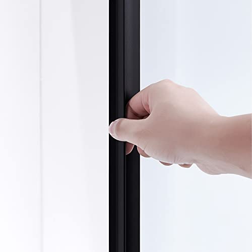 Ove Decors Marissa 36 In. Shower Kit With Glass Door Panels In Black, Wall Panels And Shower Base #TOP6