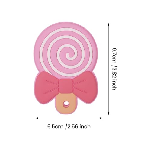 Image of Baby Silicone Pink Lollipop Teether,Sensory Chew Toys