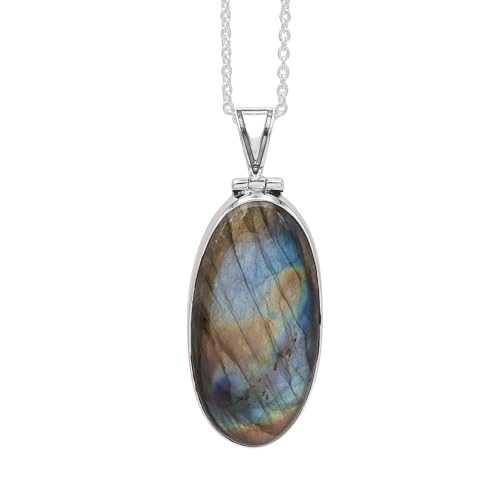 Collier labradorite naturelle argent sterling, le cadeau pendentif idéal homme et femme