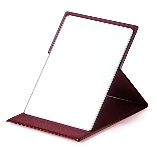 ナピュア フォールディングミラー S ポケット付き ボルドー 折立ミラー HF01P-BD