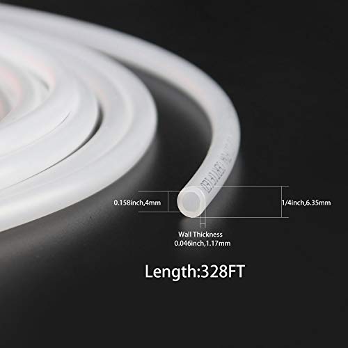 KEILEOHO RO Tubing 1/4 Inch Outside Diameter, 328 Feet Food Grade Pex Tubing, BPA Free, Translucent PE tubing for Reverse Osmosis Systems and Water Filters, Aquariums, Coffee Machine