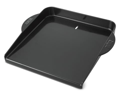 Weber plancha Deluxe in ghisa per Q300 / 3000 e Barbecue a Gas/Calore Uniforme, Ideale per Verdure, Frutti di Mare e Piatti in Padella – Nero (6466)