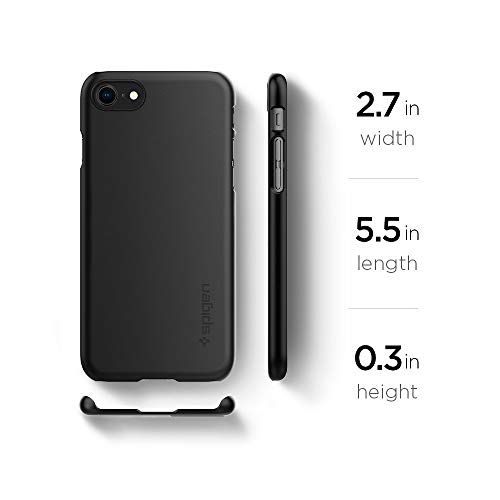 Spigen Thin Fit Designed for iPhone SE 2022 Case/iPhone SE 3 Case 2022 / iPhone SE 2020 Case/iPhone 8 Case/iPhone 7 Case - Black