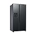 Samsung RS6GCG885DB1EG Side by Side Kühlschrank, 178 cm, 634 ℓ Gesamtvolumen, 225 ℓ Gefrierteil, AI Energy Mode, Wasser- und Eisspender, Frischwasseranschluss, Premium Black Steel