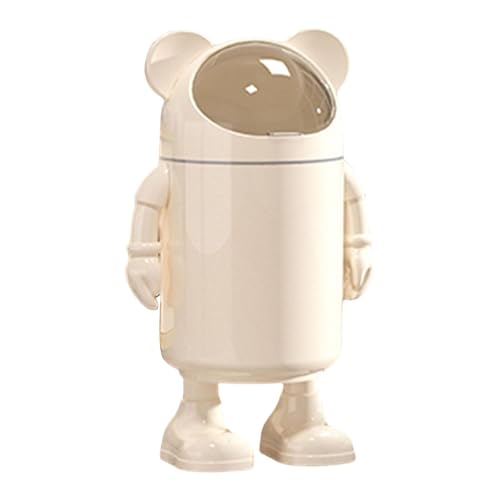 Nettoyage facile avec cette poubelle de cuisine beige à couvercle transparent