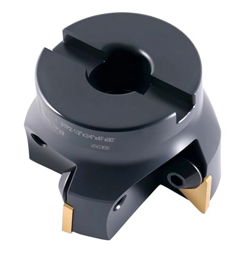 Image of Accusize Industrial Tools Indexable Face Mill, 2-1 /2 in, 2508-0016 | 90 Deg Positive Rake, Right-Hand Cut, 4 TPG322 Inserts, 3 /4 in Bore