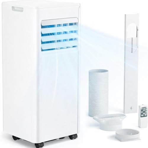 JUNG LIFEAIR Mobile Klimaanlage 9000 BTU/ 2, 6 KW, 3in1 mobiles Klimagerät, Ventilator, Luftentfeuchter, inkl Fenster- Installationsset, Räume bis 25qm