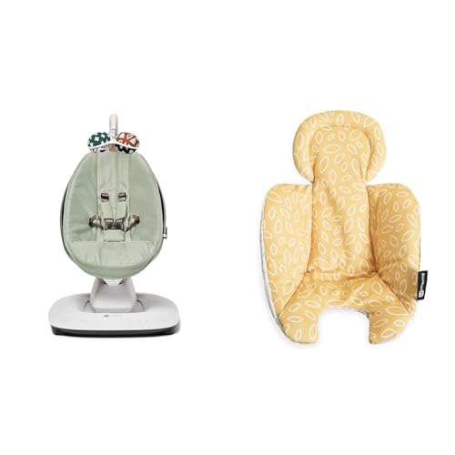 Image of 4moms MamaRoo Multi-Motion Baby Swing, Bluetooth Enabled with 5 Unique Motions, Sage & RockaRoo and MamaRoo Infant Insert, Machine Washable, Cool Mesh Fabric, Reversible Design, Yellow