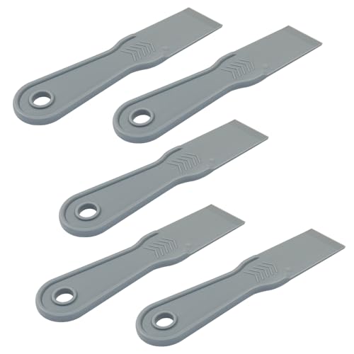 Dijedev 1.5 Inch Plastic Putty Knife Scraper, 5Pcs Flexible Spackle Knife for Spackling, Air Bubble Remover, Sticker Installation, Used for Repairing Walls, Pasting Plaster, Scraping Putty (Grey)
