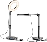 Portable Bague Light pour Ordinateur portable Zoom Vidéo Conférence, Lumière du cercle lumineux de 5'' avec support extensible, Petit éclairage Halo avec porte-téléphone pour l'enregistrement vidéo